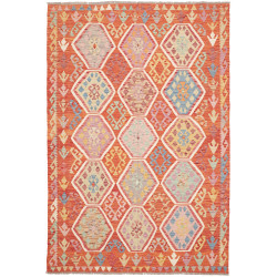 Tappeto Kilim Afghanistan Astratto Arancio Policromo 168x250