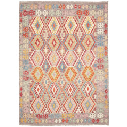 Tappeto Kilim Afghanistan Geometrico Multicolore Terracotta