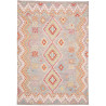 Tappeto Kilim Afghanistan Geometrico Grigio Multicolore 164x