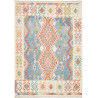 Tappeto Kilim Afghanistan Geometrico Blu Pastello Crema 176x