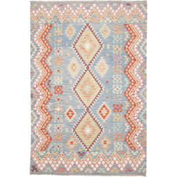 Tappeto Kilim Afghanistan Astratto Azzurro Arancio 173x253 C