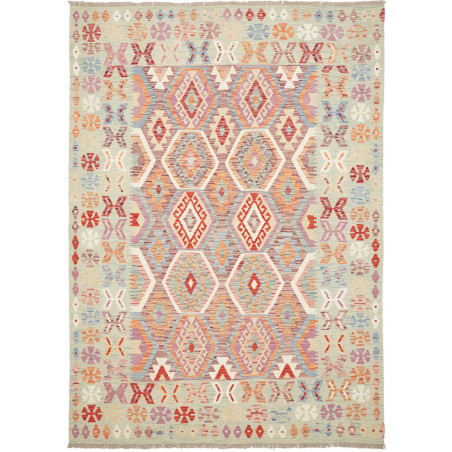 Tappeto Kilim Afghanistan Geometrico Multicolore Pastello 17