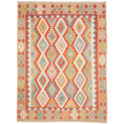 Tappeto Kilim Afghanistan Geometrico Multicolore Terra 177x2