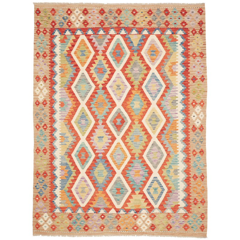 Tappeto Kilim Afghanistan Geometrico Multicolore Terra 177x2