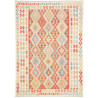 Tappeto Kilim Afghanistan Geometrico Terracotta Azzurro 176x