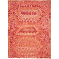 Tappeto Kilim Afghanistan Geometrico Rosso Arancio 182x240 C