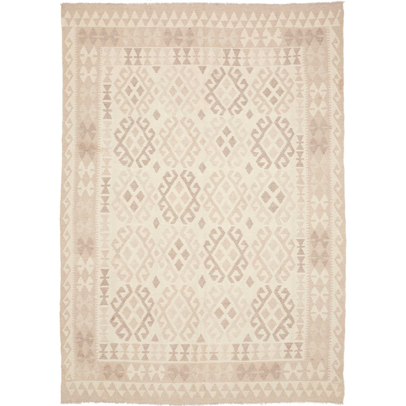 Tappeto Kilim Afghanistan Geometrico Crema Beige Tortora 178