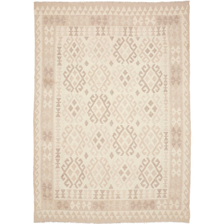 Tappeto Kilim Afghanistan Geometrico Crema Beige Tortora 178