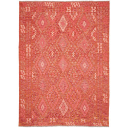 Tappeto Kilim Afghanistan Geometrico Rosso-arancio Corallo 1