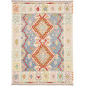 Tappeto Kilim Afghanistan Astratto Blu Avorio 156x211 Cm