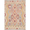 Tappeto Kilim Afghanistan Geometrico Grigio Multicolore 151x