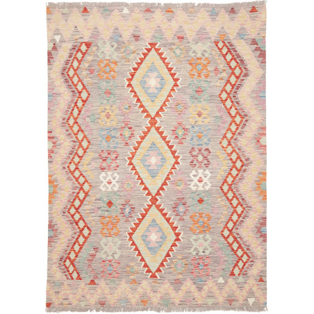 Tappeto Kilim Afghanistan Geometrico Grigio Multicolore Past