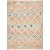 Tappeto Kilim Afghanistan Geometrico Celeste Pesca 151x207 C