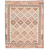 Tappeto Kilim Afghanistan Geometrico Terracotta Azzurro 157x
