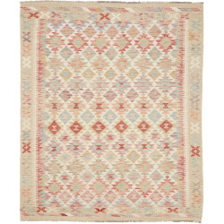 Tappeto Kilim Afghanistan Astratto Crema Multicolore Pastell
