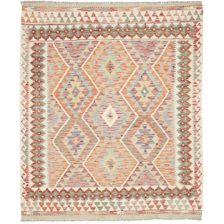Tappeto Kilim Afghanistan Geometrico Variopinto Toni Caldi 1