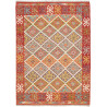 Tappeto Kilim Afghanistan Geometrico Rosso Multicolore 133x1