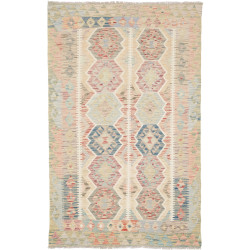 Tappeto Kilim Afghanistan Geometrico Beige Rosa 119x188 Cm