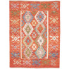 Tappeto Kilim Afghanistan Astratto Arancio Multicolore 129x1