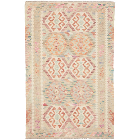 Tappeto Kilim Afghanistan Geometrico Beige Pastello 121x186