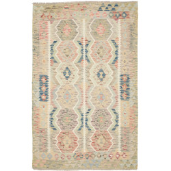 Tappeto Kilim Afghanistan Geometrico Beige Rosa 123x190 Cm