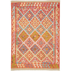 Tappeto Kilim Afghanistan Geometrico Multicolore Pastello 12