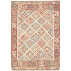 Tappeto Kilim Afghanistan Astratto Terracotta Beige 122x172