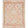 Tappeto Kilim Afghanistan Geometrico Crema Arancio 152x187 C
