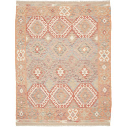 Tappeto Kilim Afghanistan Astratto Pesca Azzurro 155x201 Cm