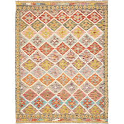 Tappeto Kilim Afghanistan Astratto Multicolore Vivace 152x20