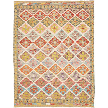 Tappeto Kilim Afghanistan Astratto Multicolore Vivace 152x20