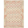 Tappeto Kilim Afghanistan Geometrico Crema Rosso 151x209 Cm