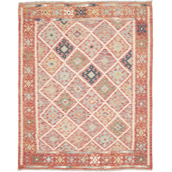 Tappeto Kilim Afghanistan Astratto Terracotta Beige 160x197