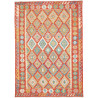 Tappeto Kilim Afghanistan Astratto Terracotta Blu 173x244 Cm