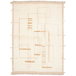 Tappeto Gabbeh Marrakech Persia Geometrico Crema Beige 157x2