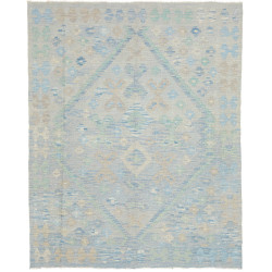 Tappeto Kilim Afghanistan Geometrico Azzurro Verde 158x293 C