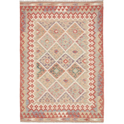 Tappeto Kilim Afghanistan Geometrico Terracotta Pastello 123