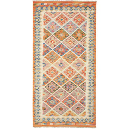 Tappeto Kilim Afghanistan Astratto Multicolore Arancione 106