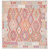 Tappeto Kilim Afghanistan Geometrico Beige Multicolore 147x1