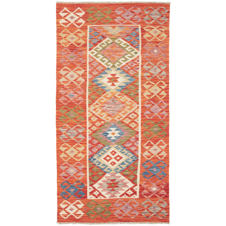 Tappeto Kilim Afghanistan Geometrico Arancio Multicolore 105