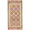 Tappeto Kilim Afghanistan Geometrico Arancio Blu 102x198 Cm