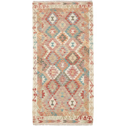 Tappeto Kilim Afghanistan Astratto Terracotta Turchese 97x20