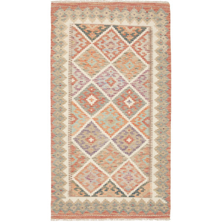 Tappeto Kilim Afghanistan Geometrico Multicolor Terra 102x18