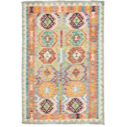 Tappeto Kilim Afghanistan Geometrico Azzurro Multicolore 104