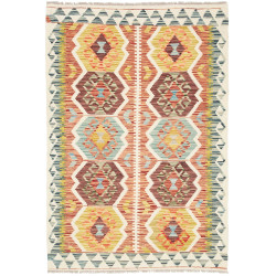 Tappeto Kilim Afghanistan Astratto Terracotta Giallo 98x143