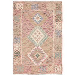 Tappeto Kilim Afghanistan Geometrico Rosa Azzurro 98x142 Cm