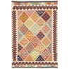 Tappeto Kilim Afghanistan Astratto Multicolore Pastello 107x