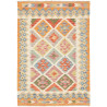 Tappeto Kilim Afghanistan Geometrico Arancione Beige 100x141