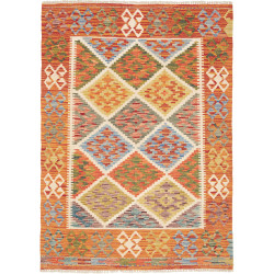 Tappeto Kilim Afghanistan Geometrico Arancio Multicolore 105