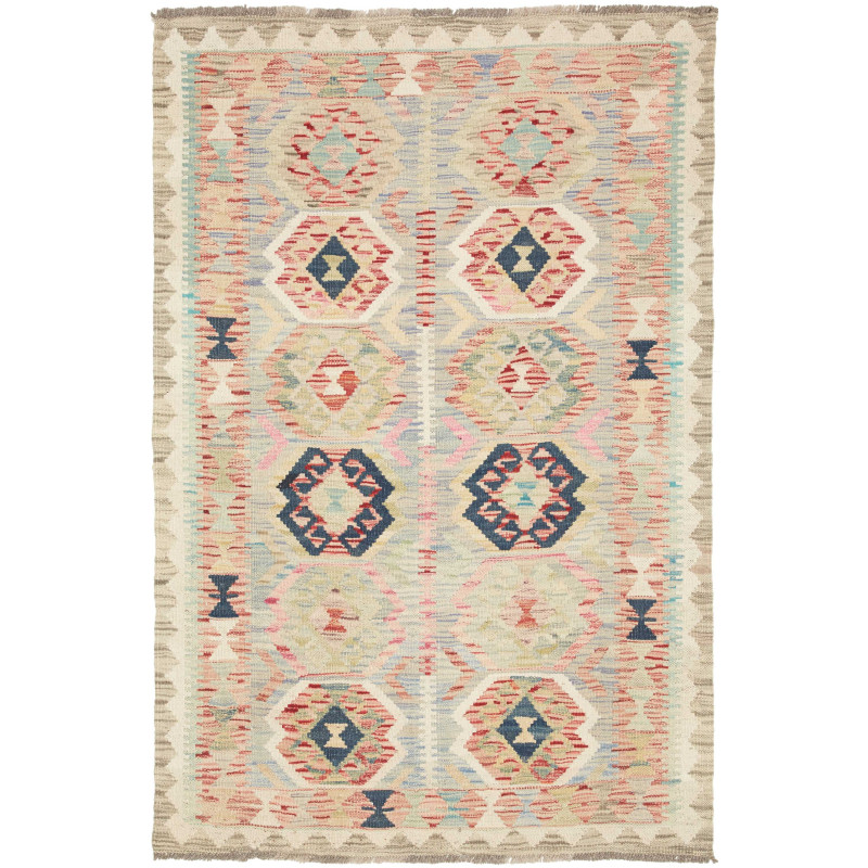 Tappeto Kilim Afghanistan Geometrico Multicolore Pastello Bl